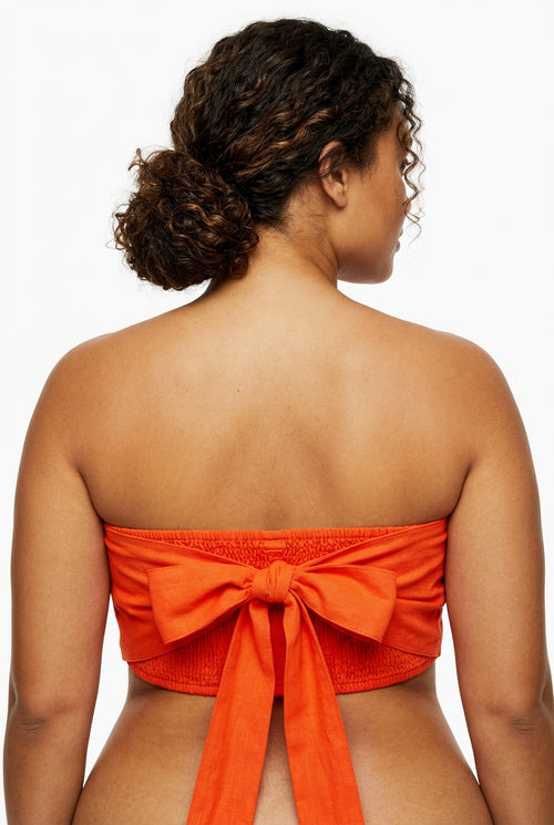 And Now This, Orange Crinkle Bandeau Top