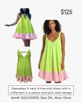 Yellow & pink midi dress
