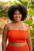 And Now This, Orange Crinkle Bandeau Top